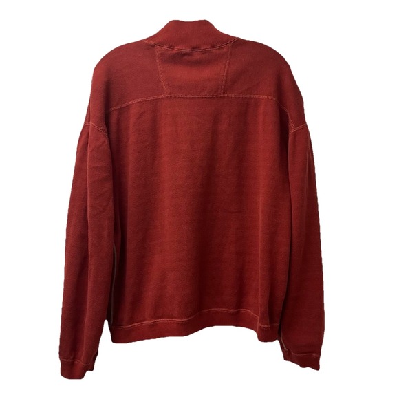 IZOD Mens Sweater Sz L Red Gray Reversible 1/4 Zip Mock Neck Pullover Sweatshirt - Picture 7 of 7